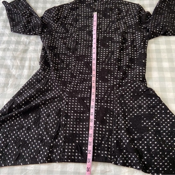 FRANK Lyman designer black white duster cardigan sweater 3/4 sleeves pattern 10 - Picture 10 of 16
